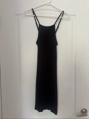 Mossimo Supply Co. Black Midi Slip Dress with Thin Straps